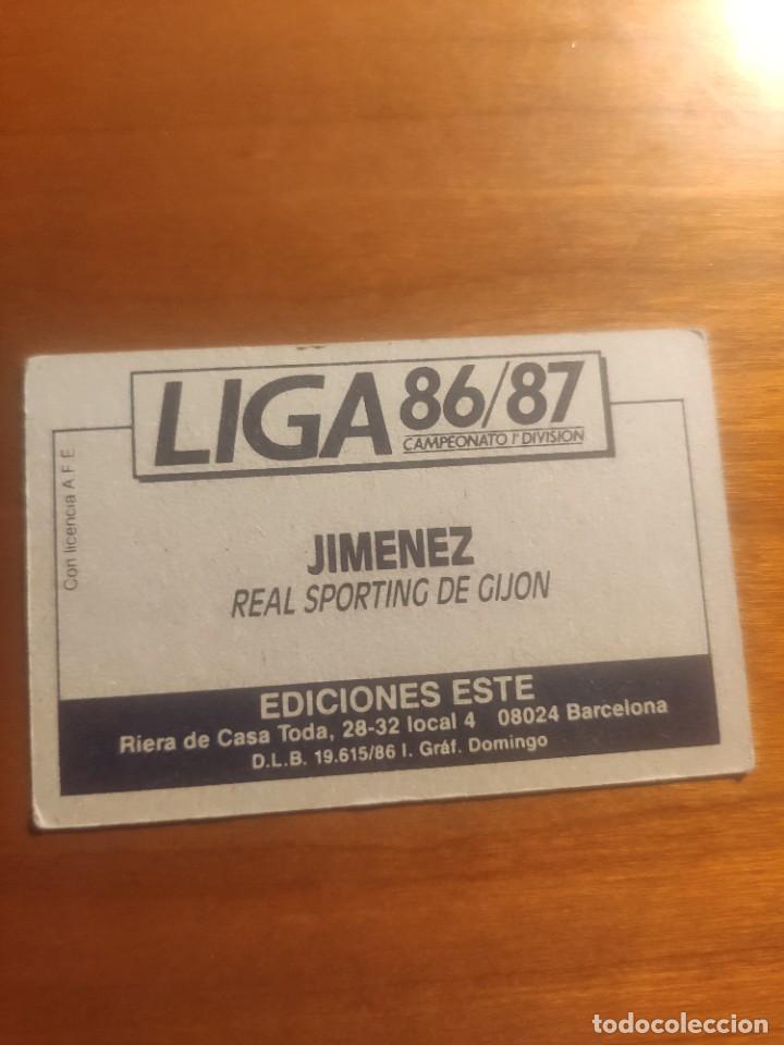 Cromos de f&uacute;tbol: ESTE 86-87: JIM&Eacute;NEZ - SPORTING -- NUNCA PEGADO - Foto 2