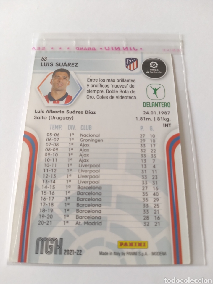 Cromos de f&uacute;tbol: Cromo de Luis Su&aacute;rez MGK 21-22 - Foto 3