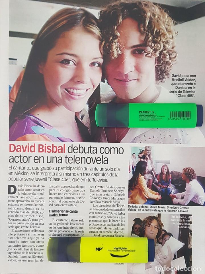 Cromos de f&uacute;tbol: Reportaje de David Bisbal 11.04.2003 - Foto 1