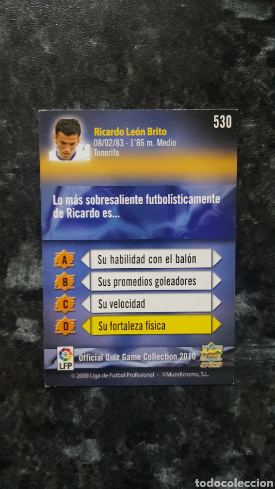 Fu&szlig;ball-Sticker: N&deg; 530 Ricardo MUNDICROMO 09/10 liga 2009/2010