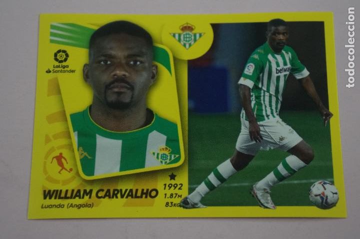 Cromos de f&uacute;tbol: CROMO DE F&Uacute;TBOL CARVALHO REAL BETIS BALOMPIE COLOCA SIN PEGAR N&ordm; 16 BIS LIGA ESTE 2021-2022/21-22