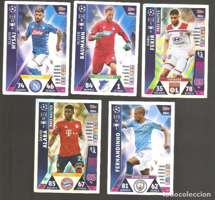 Cromos de F&uacute;tbol: 1 lote de 5 cromos de la champions league