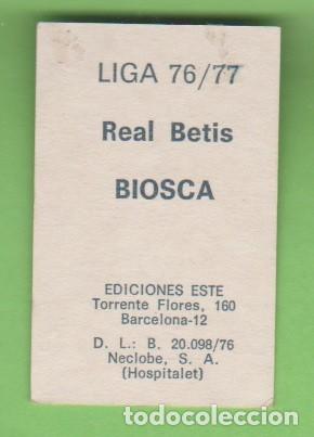 Cromos de f&uacute;tbol: EDICIONES ESTE 76-77 BETIS F.C ( BIOSCA ) - Foto 2