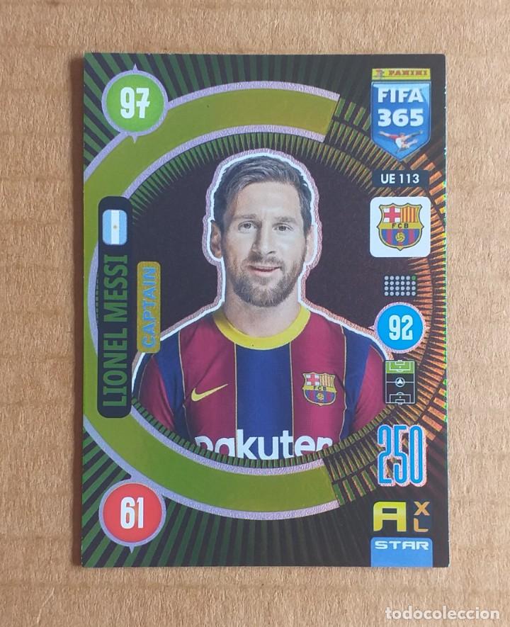 Cromos de f&uacute;tbol: Cromo UE 113 MESSI CAPTAIN FIFA 365 2020-2021 UPDATE EDITION. Nuevo de sobre.