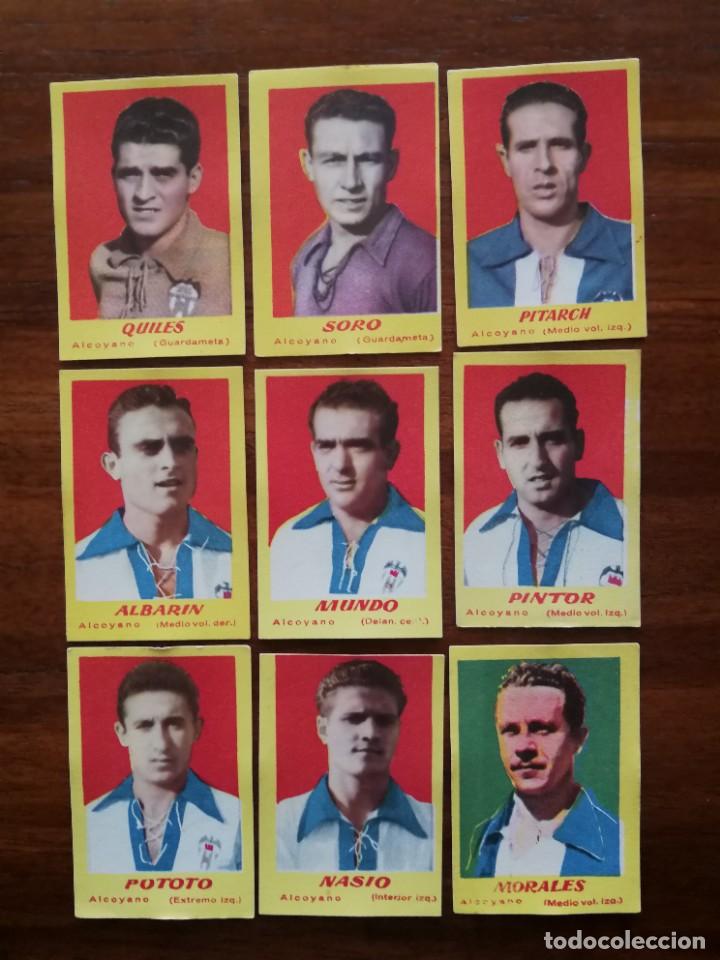 Cromos de f&uacute;tbol: C D Alcoyano - 8 cromos diferentes sin pegar - CAMPEONES 1951 1&ordf; divisi&oacute;n Bruguera 1950/51 50/51
