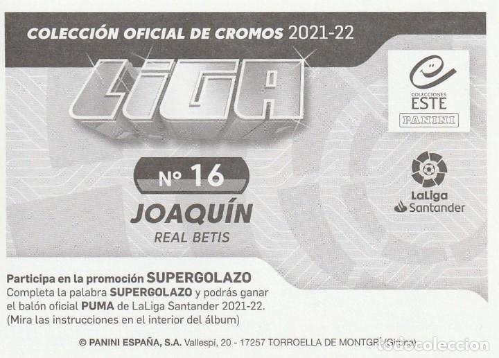 Cromos de f&uacute;tbol: ESTE 21-22 JOAQU&Iacute;N. NUEVO. - Foto 2