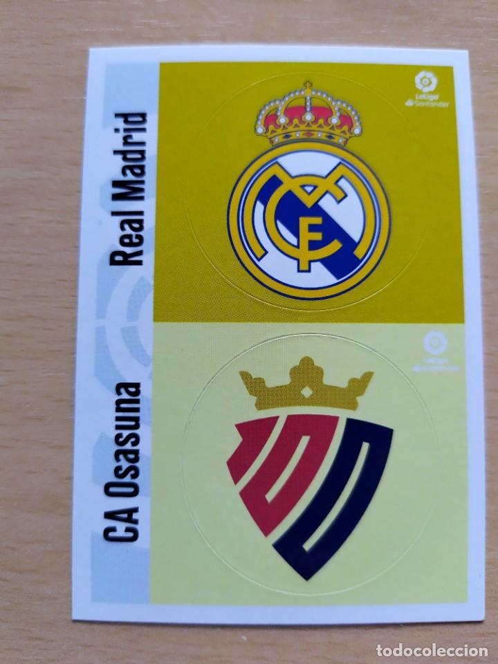 Cromos de f&uacute;tbol: ESCUDO REAL MADRID OSASUNA ESCUDOS LIGA ESTE 2020 2021 20 21 NUEVO NUNCA PEGADO