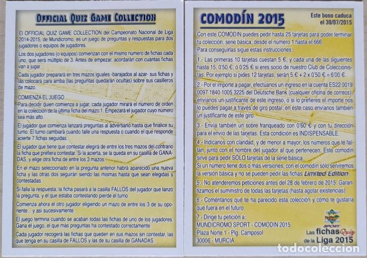 Football Stickers: FICHA COMODIN 2015 FICHAS ALBUM MUNDICROMO 2014 2015 14 15
