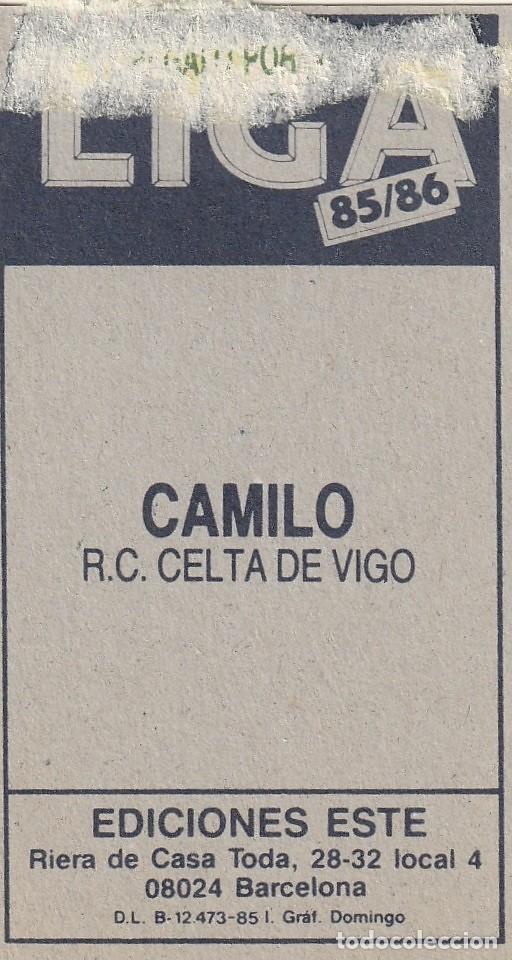 Cromos de f&uacute;tbol: ESTE 85-86 CAMILO. RECUPERADO. - Foto 2