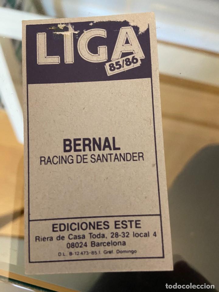 Cromos de f&uacute;tbol: bernal santander este 85 86 - Foto 2