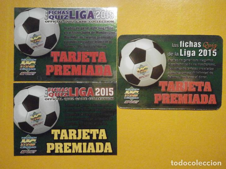 Cartes &agrave; collectionner de Football: Lote Tres Diferentes - Tarjeta premiada - Fichas Quiz Liga 2015 - 14-15 -