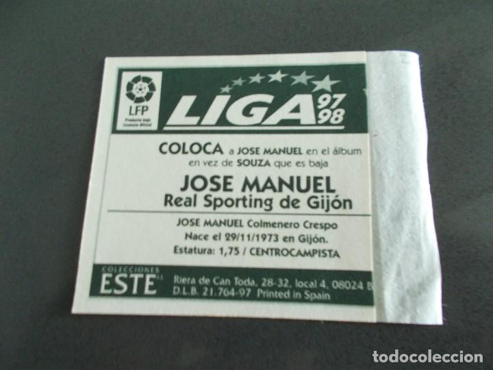 Cromos de f&uacute;tbol: ESTE 97-98 COLOCA JOSE MANUEL SPORTING VENTANILLA - Foto 2