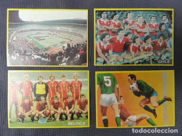 Cromos de F&uacute;tbol: 4 CROMOS &Aacute;LBUM - FUTBOL EN ACCI&Oacute;N -. DANONE. A&Ntilde;O 1982.