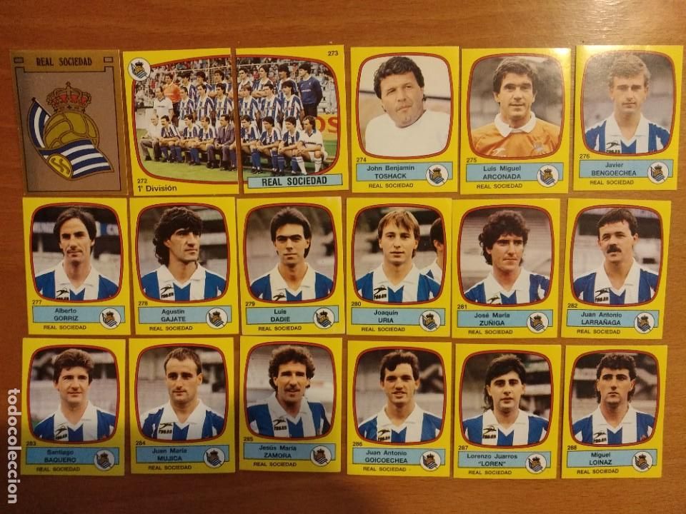 Cromos de Futebol: LOTE 388- CROMOS FUTBOL EQUIPO COMPLETO REAL SOCIEDAD FUTBOL 89