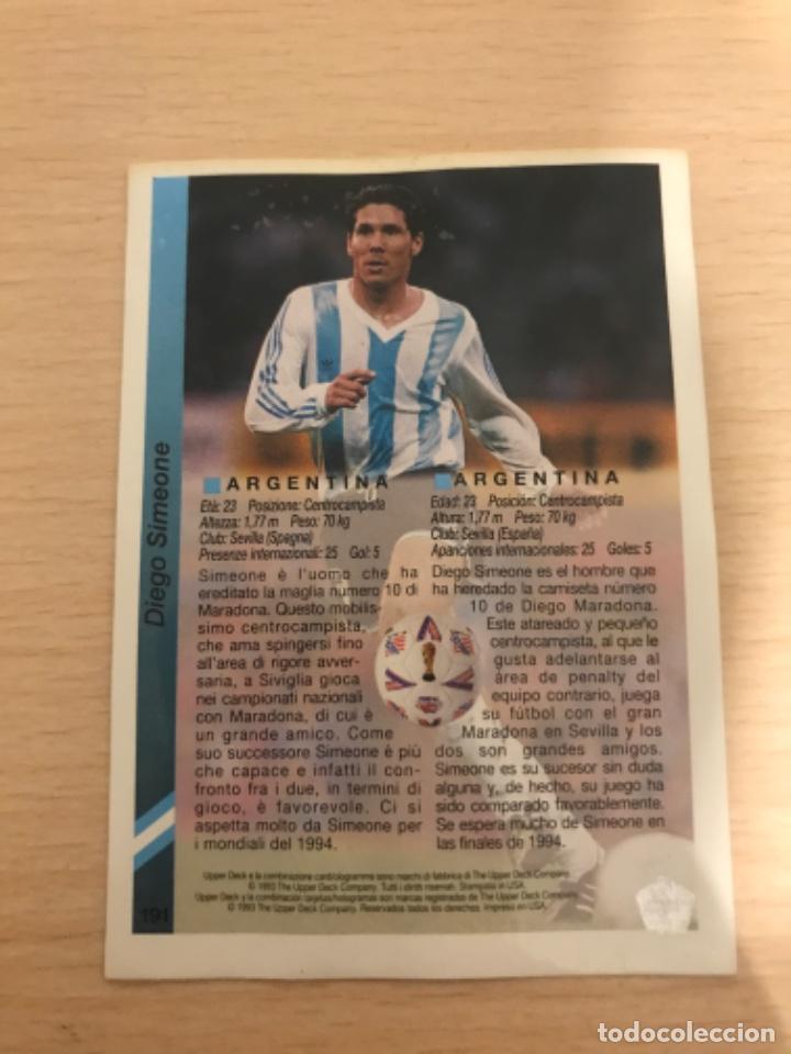 Cromos de f&uacute;tbol: Diego Simeone - Foto 2