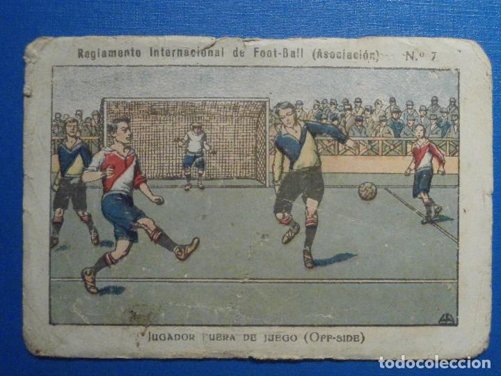 Cartes &agrave; collectionner de Football: Cromo - Reglamento Internacional de Foot-Ball - N&ordm; 7 - Jugador fuera de Juego - Cafes Naguabo