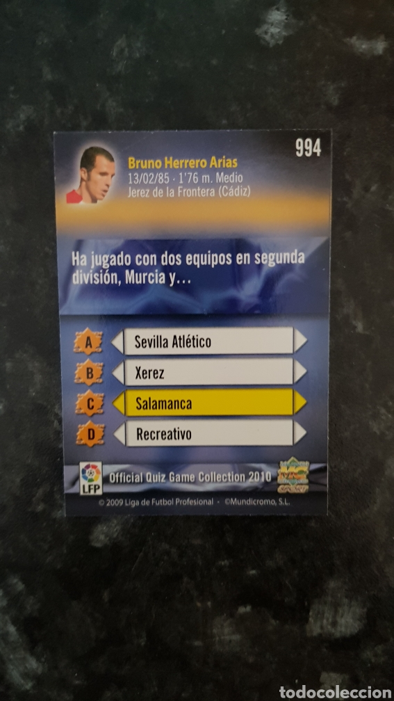 Fu&szlig;ball-Sticker: N&deg; 994 Bruno MUNDICROMO 09/10 liga 2009/2010