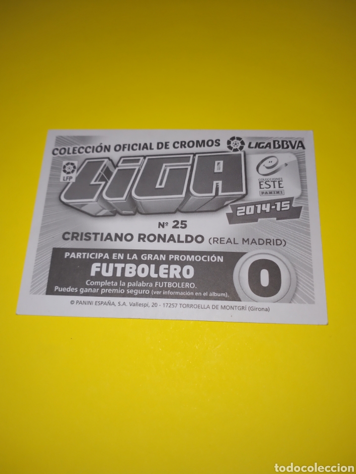 Cromos de f&uacute;tbol: Cristiano Ronaldo Este 2014-15 - Foto 3