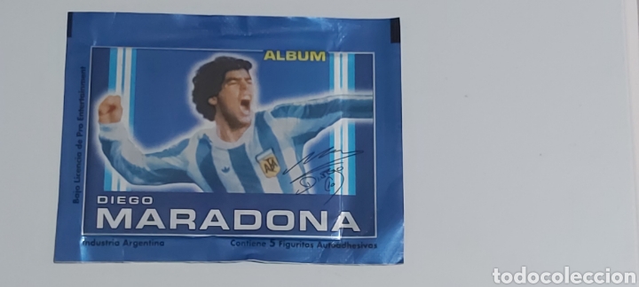 Cromos de F&uacute;tbol: Sobre de cromos de maradona cerrado impecable