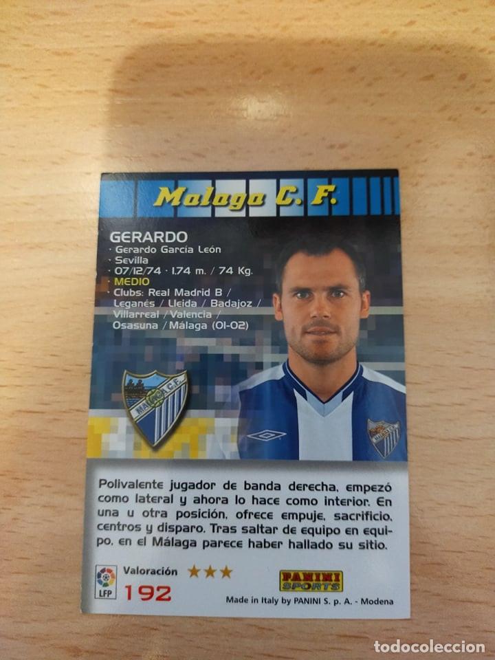 Cromos de f&uacute;tbol: Megacracks 2004/05. Gerardo. M&aacute;laga. - Foto 2