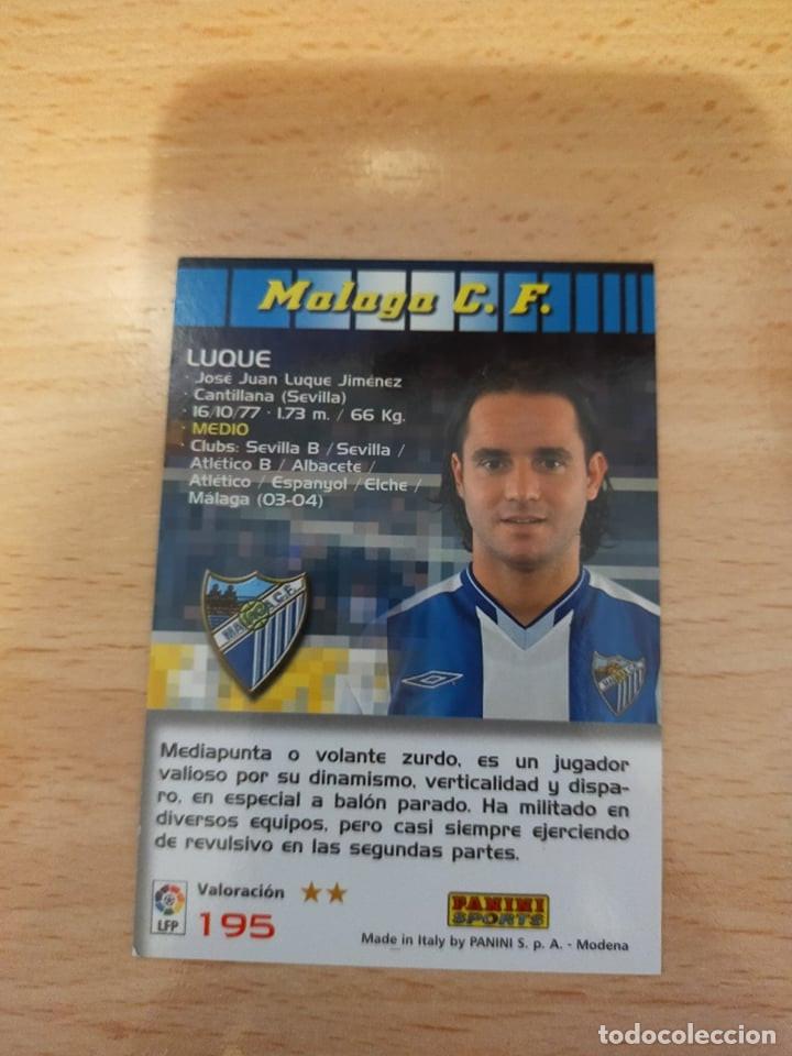 Cromos de f&uacute;tbol: Megacracks 2004/05. Luque. M&aacute;laga. - Foto 2