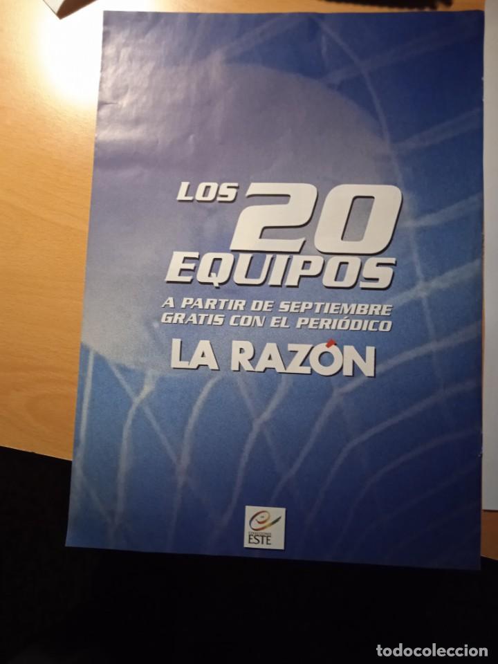 Cromos de Futebol: P&aacute;ginas de ampliaci&oacute;n para &aacute;lbum Este 2003-2004 Los 20 equipos de LA RAZON. Vac&iacute;o