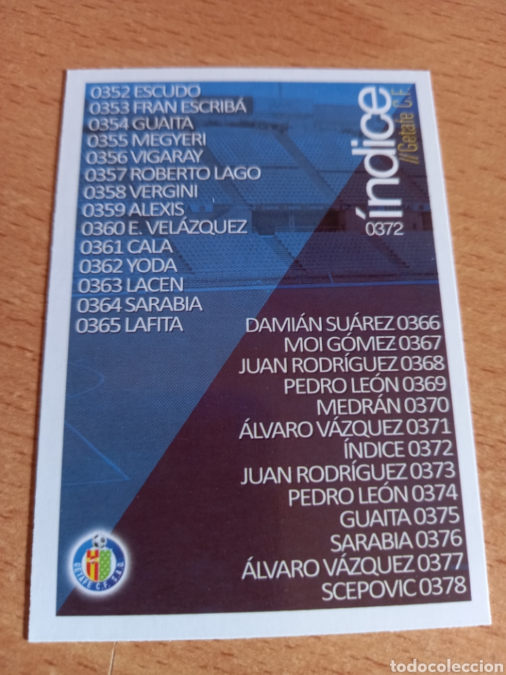 Fu&szlig;ball-Sticker: Mundicromo las fichas de la liga 2016 372 &iacute;ndice Getafe