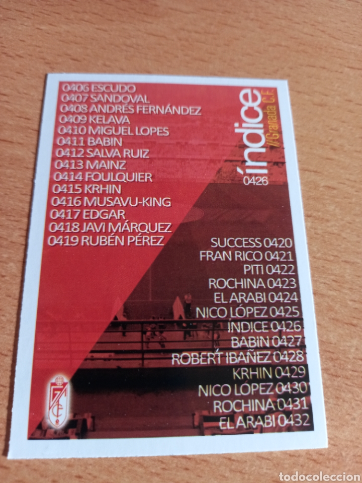 Fu&szlig;ball-Sticker: Mundicromo las fichas de la liga 2016 &iacute;ndice Granada