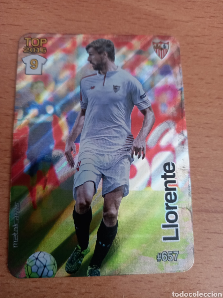Figurine di Calcio: Mundicromo 2016 657 Llorente Sevilla top fondo rayas diagonales