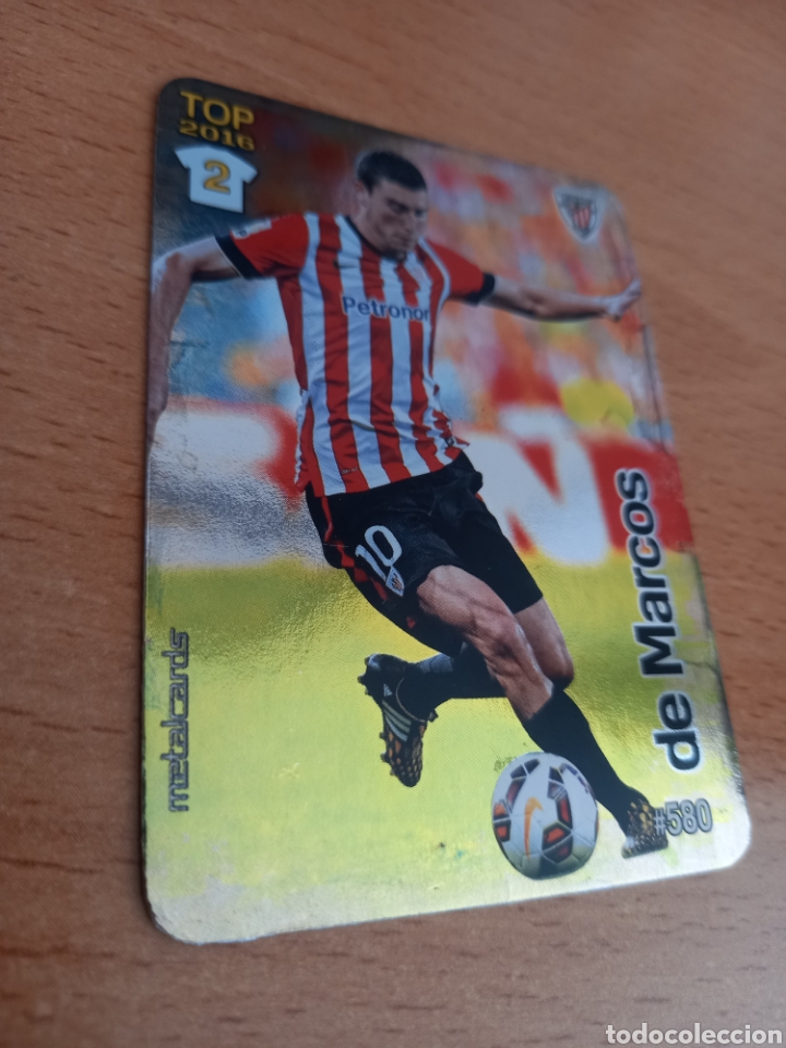 Figurine di Calcio: Mundicromo las fichas de la liga 2016 580 De Marcos Athletic de Bilbao top fondo brillante liso