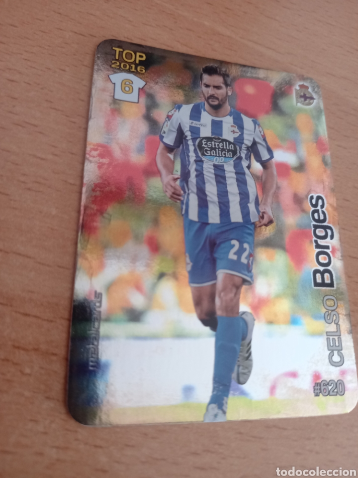 Football Stickers: Mundicromo las fichas de la liga 2016 620 Borges Deportivo de la Coru&ntilde;a top fondo brillante liso