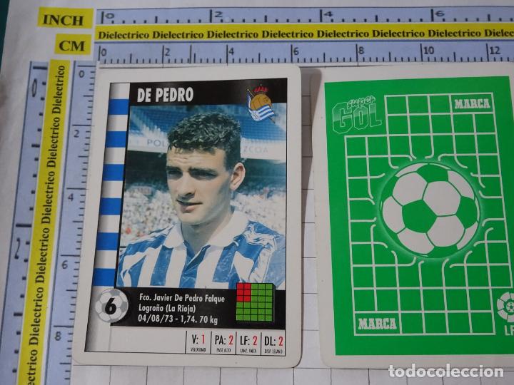 Cromos de Futebol: FICHA CARTA CROMO DE F&Uacute;TBOL. SUPER GOL MARCA. LIGA 95 96 1995 1996. REAL SOCIEDAD DE PEDRO