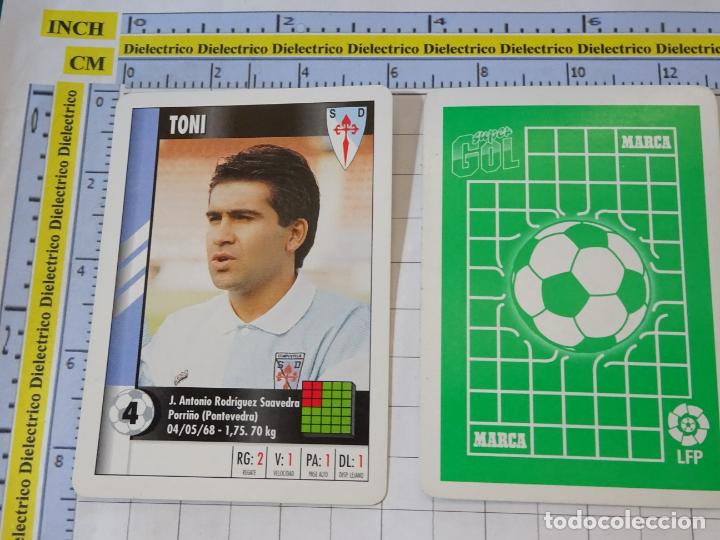 Cromos de Futebol: FICHA CARTA CROMO DE F&Uacute;TBOL. SUPER GOL MARCA. LIGA 95 96 1995 1996. SD COMPOSTELA TONI