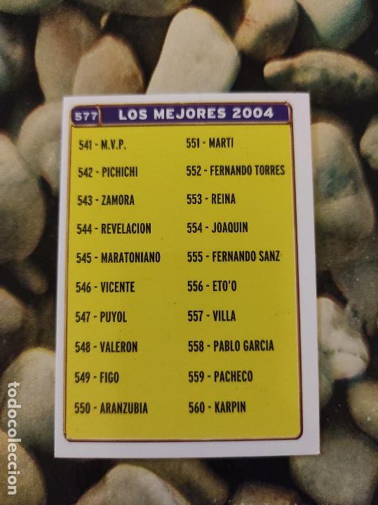 Figurine di Calcio: 577 INDICE LOS MEJORES 2004 LOS CRACKS MUNDICROMO FICHAS LIGA 2004 2005 04 05