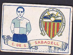 Football Stickers: CROMO CHOCOLATES AMATLLER FUTBOL EQUIPACION Y ESCUDO DEL C. DE S. SABADELL
