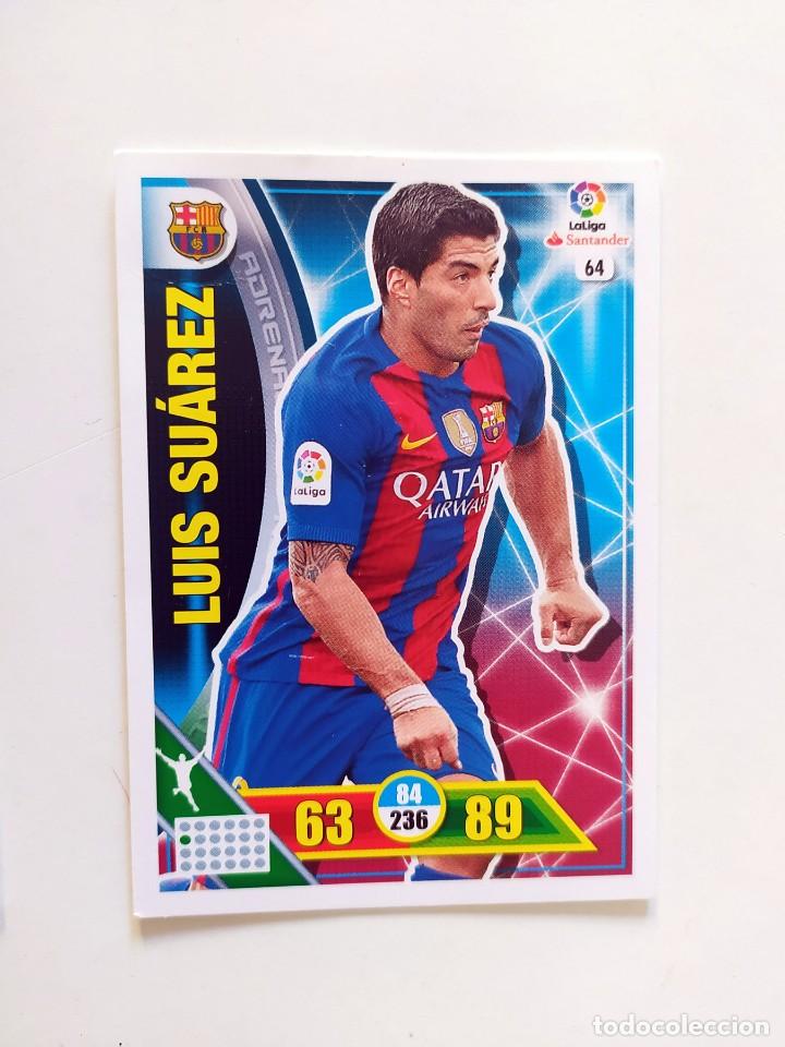 Football Stickers: CROMO LUIS SU&Aacute;REZ F.C. BARCELONA - ADRENALYN FUTBOL 2016-17