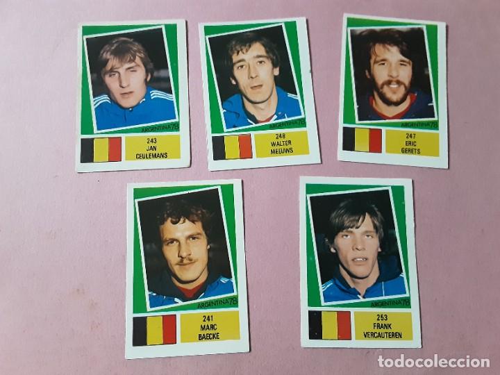 Cromos de f&uacute;tbol: ARGENTINA 78 LOTE DE 5 CROMOS, SELECCI&Oacute;N de B&Eacute;LGICA, NUNCA PEGADOS