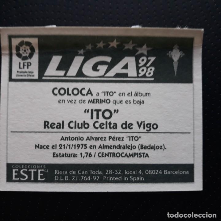 Cromos de f&uacute;tbol: LIGA ESTE 1997 1998 COLOCA ITO CELTA VENTANILLA , TRASERA COMPLETA - Foto 2