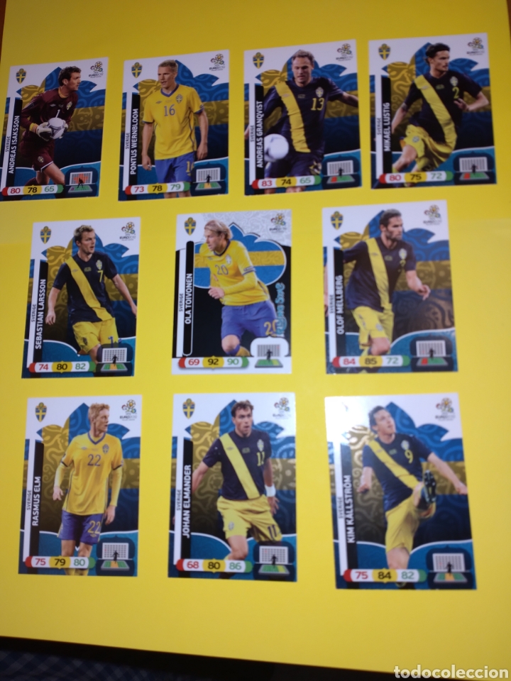 Cromos de f&uacute;tbol: Lote de 10 cromos Suecia Euro 2012
