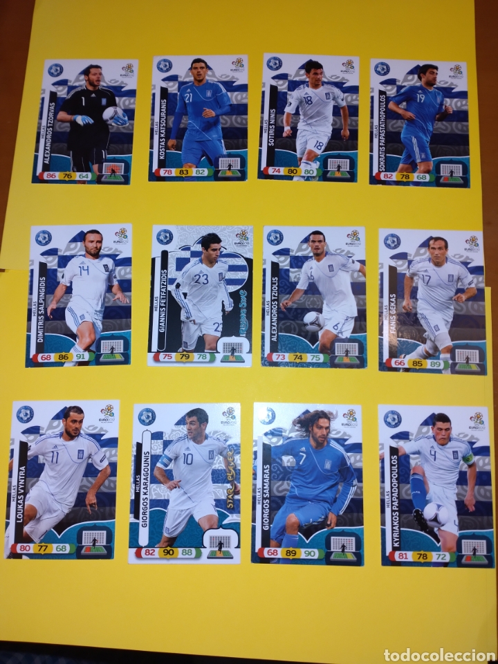 Cromos de f&uacute;tbol: Lote de 12 cromos Grecia Euro 2012