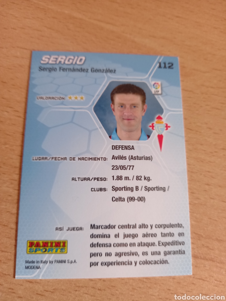 Fu&szlig;ball-Sticker: Panini megacracks 2005 2006 05 06 112 Sergio Celta de Vigo versi&oacute;n err&oacute;nea