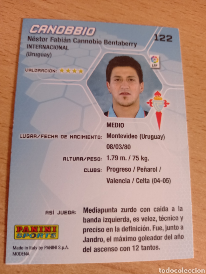Figurine di Calcio: Panini megacracks 2005 2006 05 06 122 Canobbio Celta de Vigo versi&oacute;n err&oacute;nea