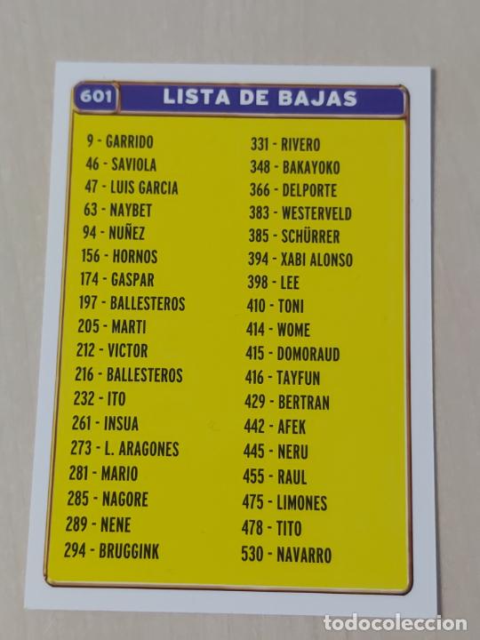 Cartes &agrave; collectionner de Football: 601 INDICE CHECK LIST LISTA DE BAJAS MUNDICROMO LIGA 2004 2005 04 05 NUEVO