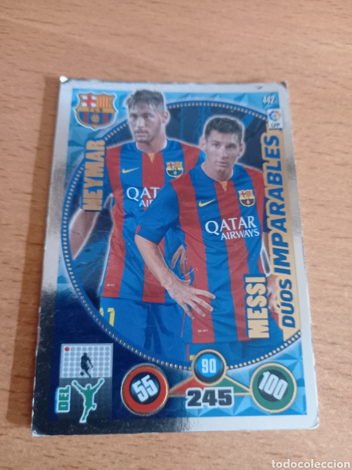 Cromos de F&uacute;tbol: Panini Adrenalyn 2014 2015 14 15 442 Messi Neymar Barcelona d&uacute;os imparables