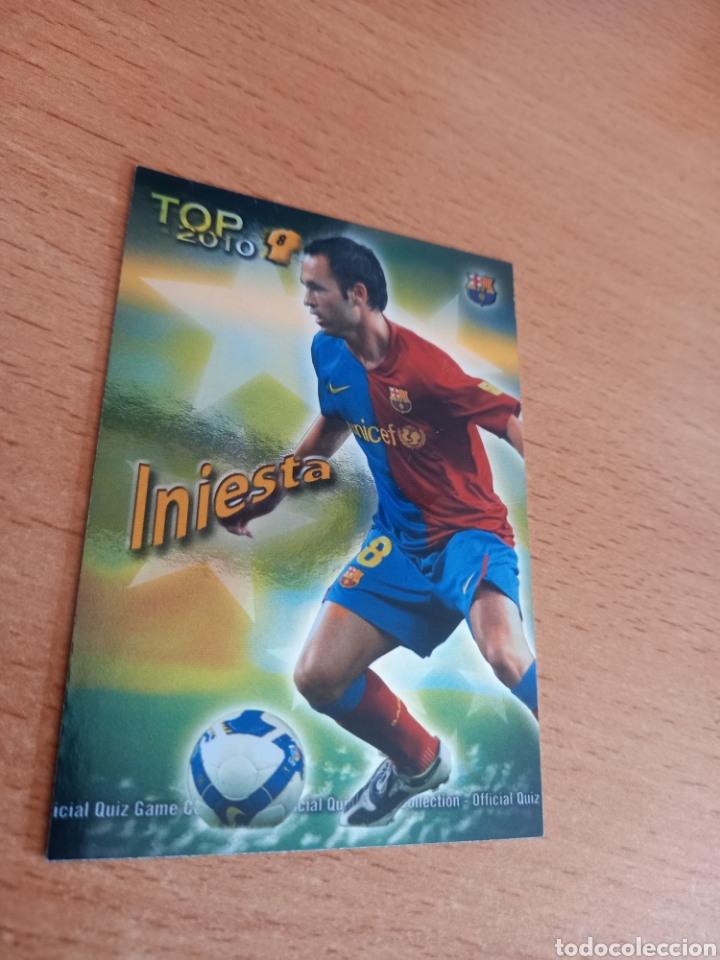 Cromos de F&uacute;tbol: Mundicromo las fichas de la liga 2010 604 Iniesta Barcelona top fondo verde