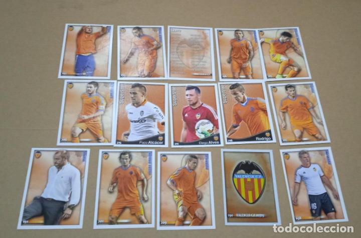 Cromos de f&uacute;tbol: LOTE 15 CARTAS VALENCIA CF MUNDICROMO FICHAS DE LA LIGA 2014 2015 CARDS