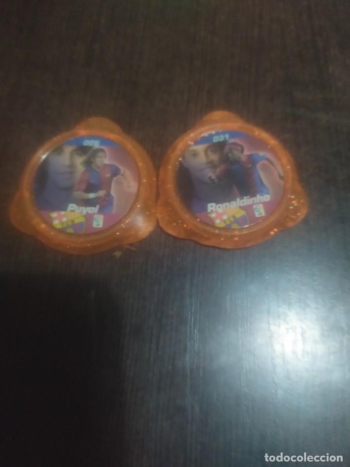 Cromos de Futebol: 2 TAZO DE FUTBOL RONALDINHO Y PUYOL