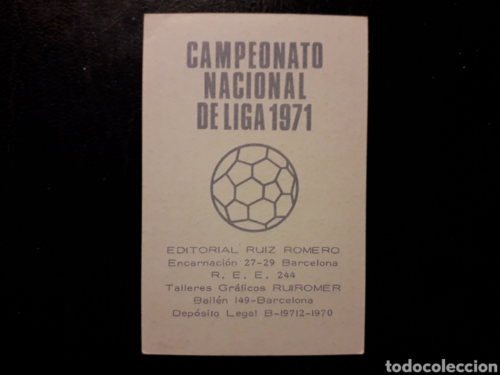 Cromos de Fútbol: CASTELLANO LAS PALMAS N° 126 RUIZ ROMERO 1970-1971. 70-71 SIN PEGAR. VER FOTOS. PEDIDO MÍNIMO 3€ - Foto 2 - 312302168