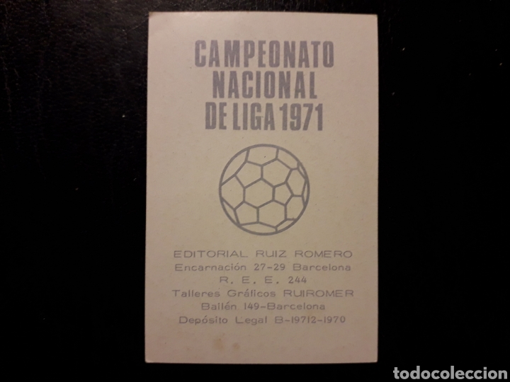 Cromos de Fútbol: JUAN JOSÉ LAS PALMAS N° 129 RUIZ ROMERO 1970-1971. 70-71 SIN PEGAR. VER FOTOS. PEDIDO MÍNIMO 3€ - Foto 2 - 312302173