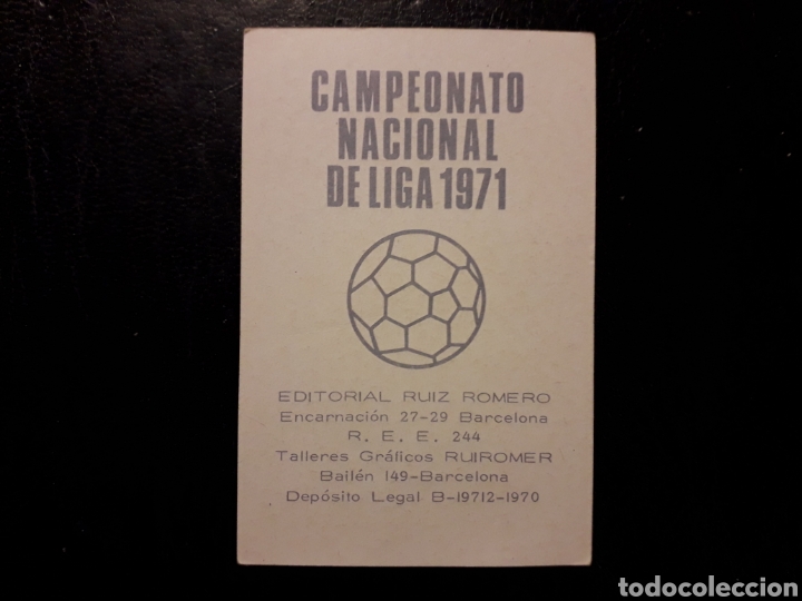 Cromos de Fútbol: LEÓN LAS PALMAS N° 131 RUIZ ROMERO 1970-1971. 70-71 SIN PEGAR. VER FOTOS. PEDIDO MÍNIMO 3€ - Foto 2 - 312302188